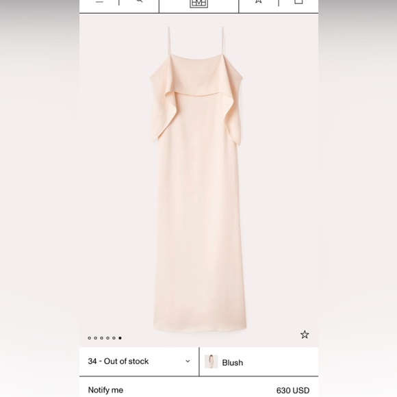 Toteme Draped viscose cami dress blush - Picture 3 of 4